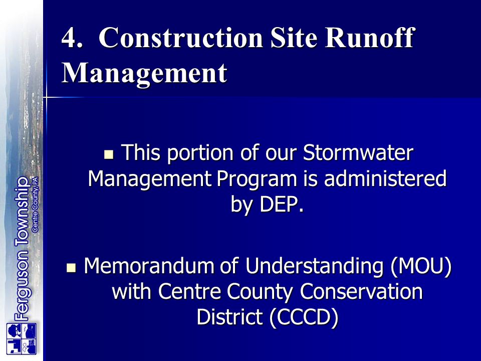 4. Construction Site Runoff Management