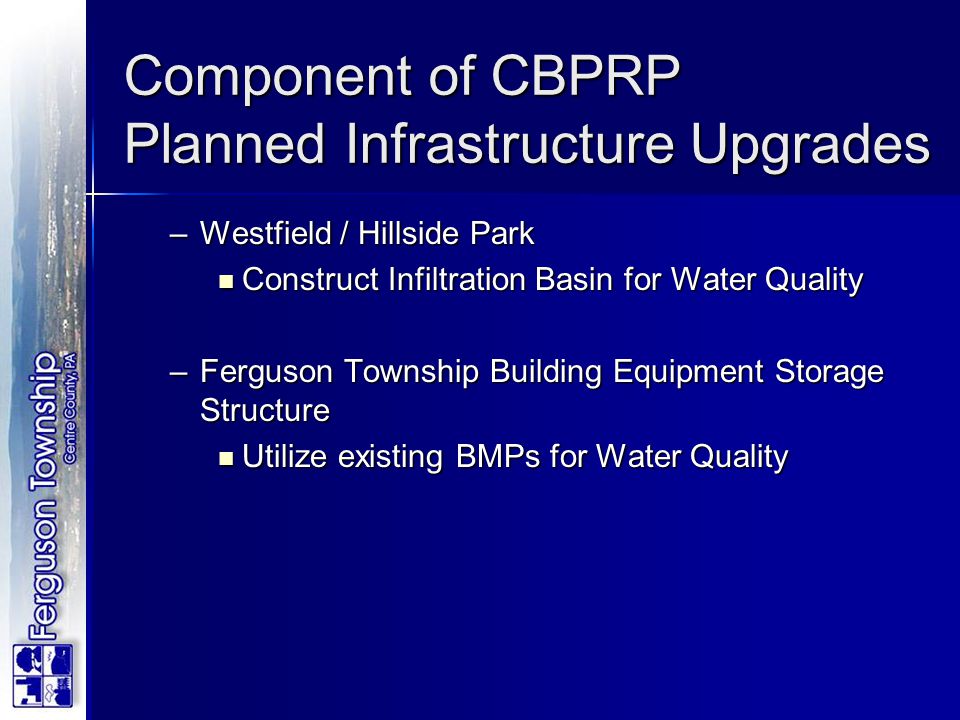 Component of CBPRP Planned Infrastructure Upgrades