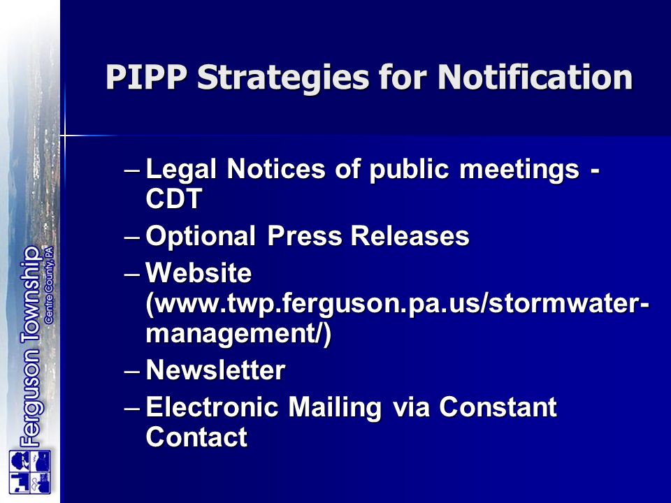 PIPP Strategies for Notification