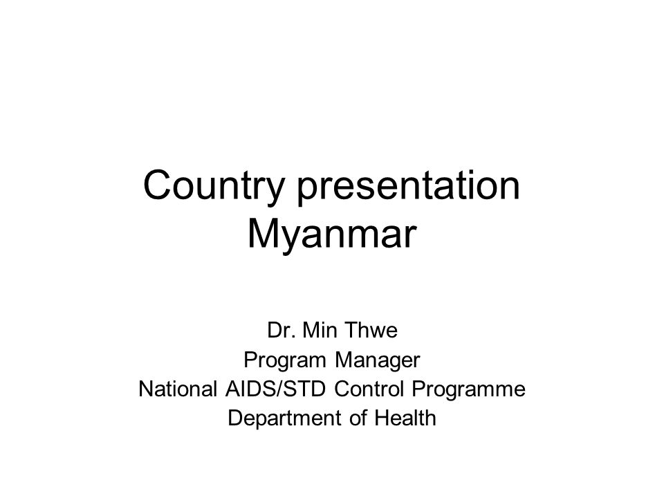 Country presentation Myanmar