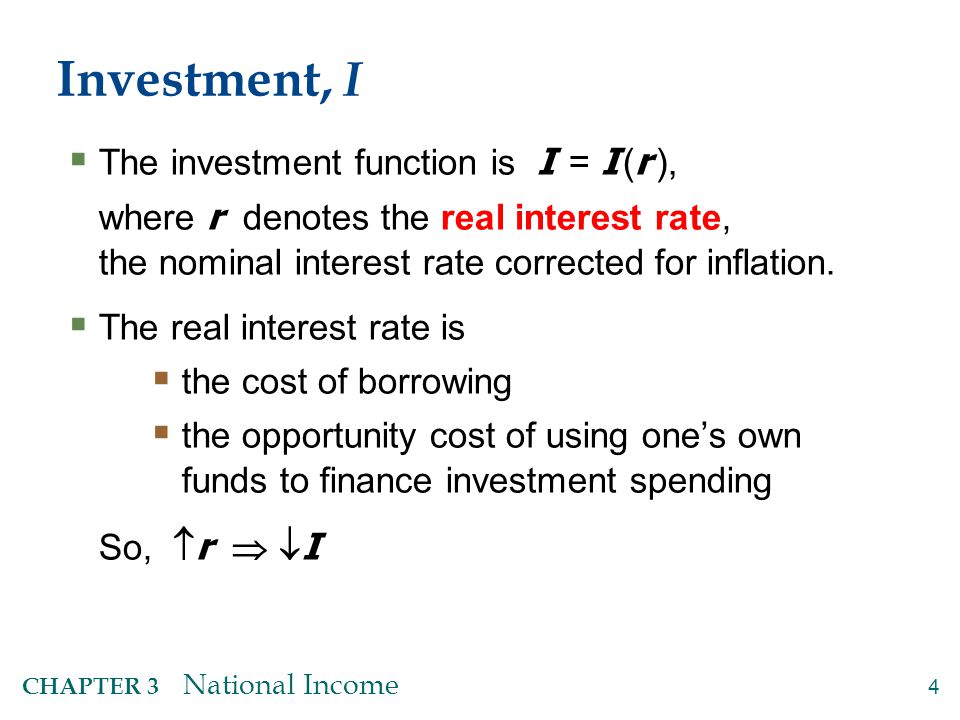 The investment function