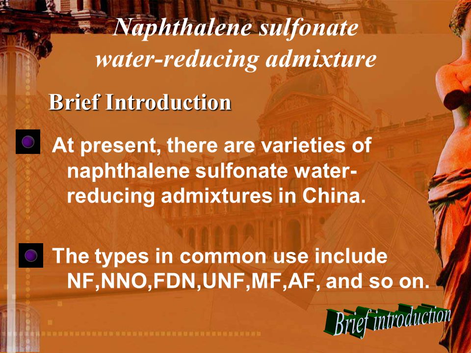Naphthalene sulfonate water-reducing admixture