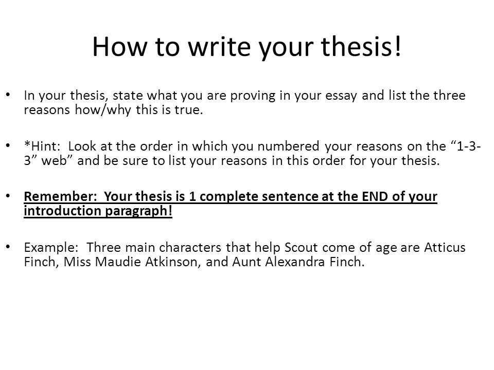 How to write your thesis!