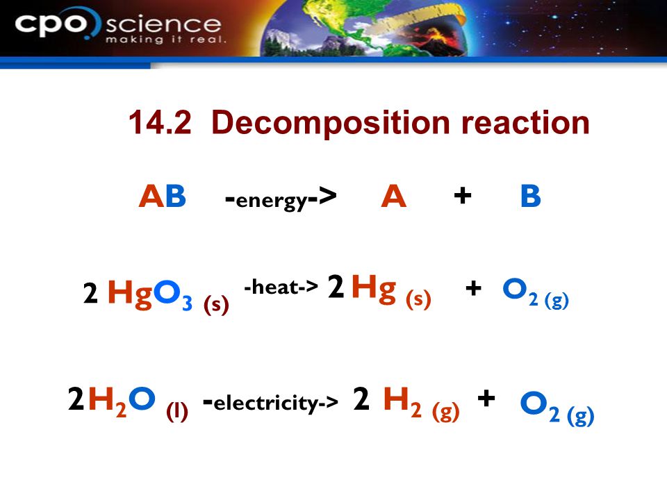 14.2 Decomposition reaction