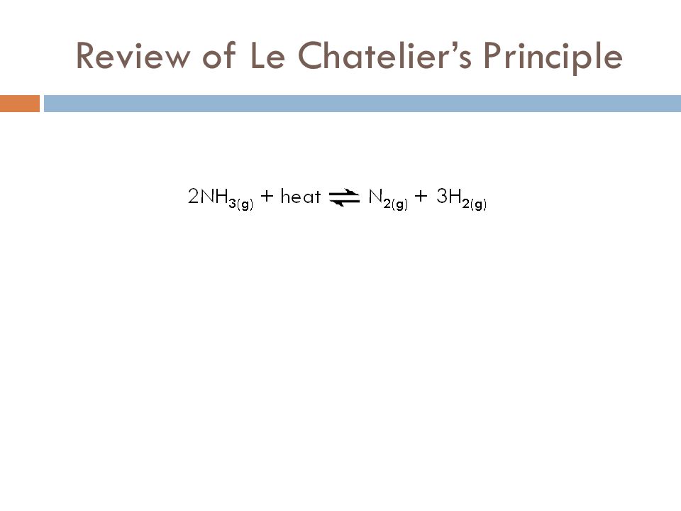 Review of Le Chatelier’s Principle