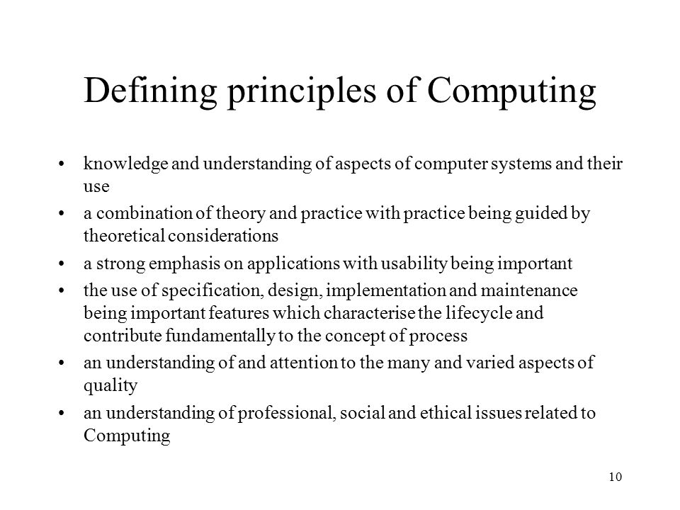 Defining principles of Computing