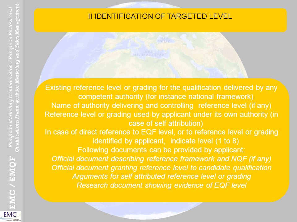 II IDENTIFICATION OF TARGETED LEVEL