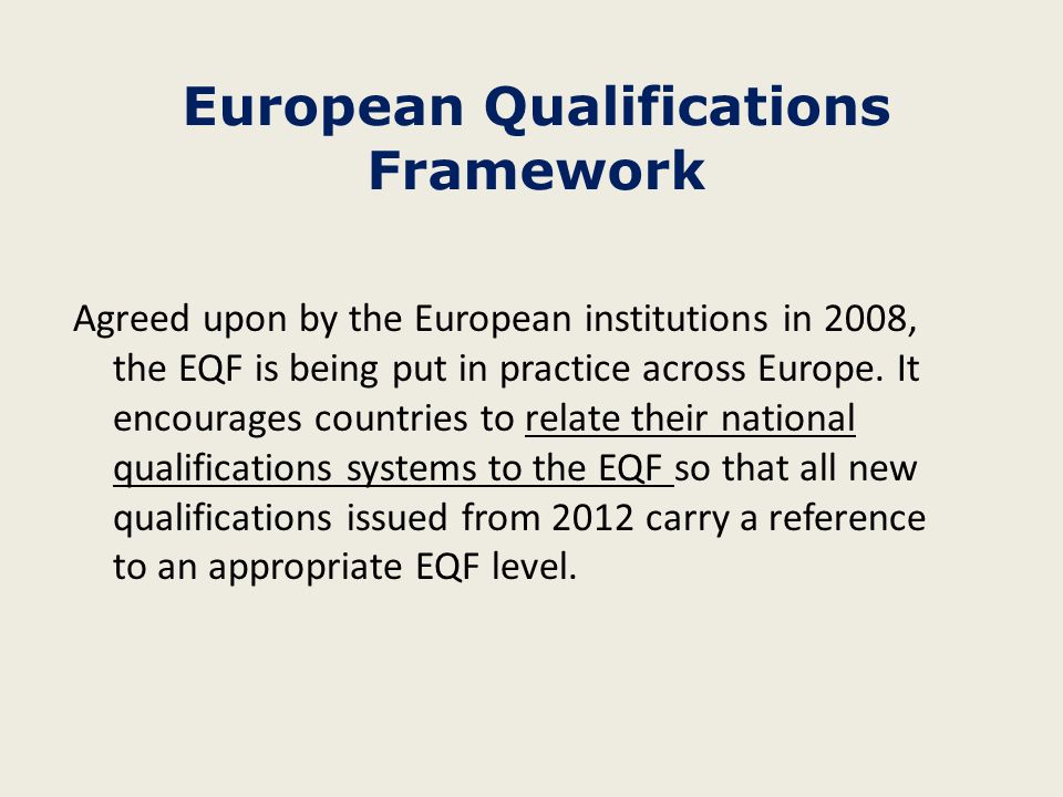 European Qualifications Framework