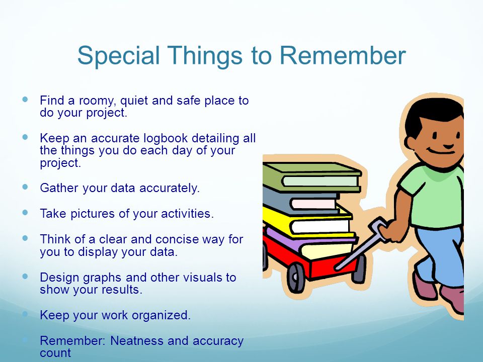 Special Things to Remember