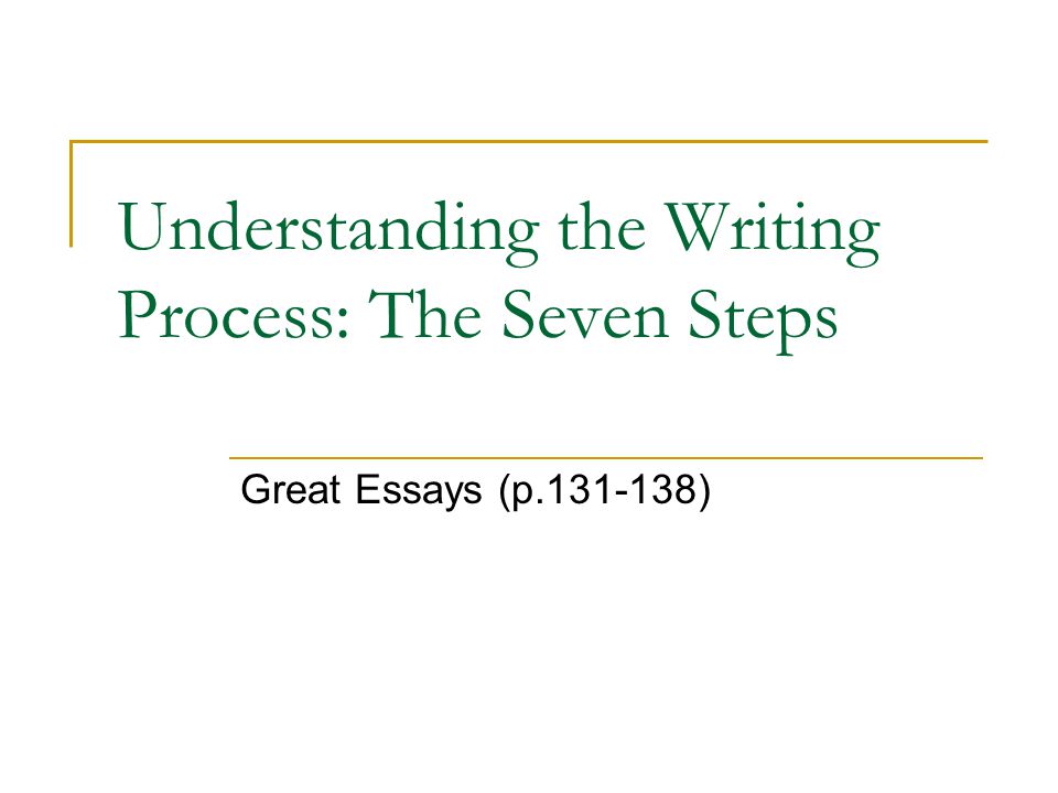 Understanding the Writing Process: The Seven Steps