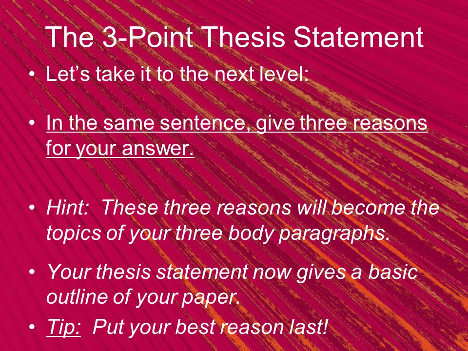 how to write a three part thesis