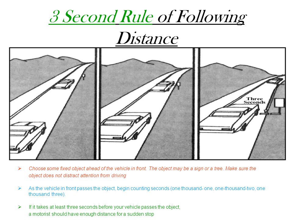 Rule three driving second Safe Following