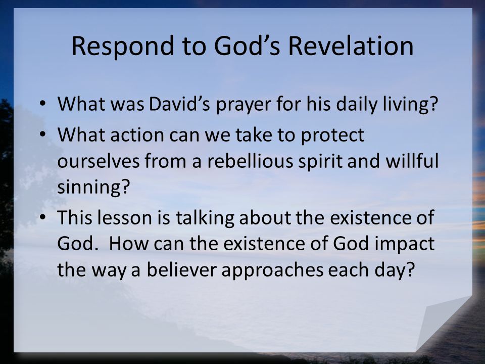 Respond to God’s Revelation