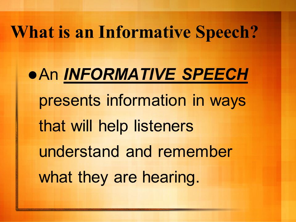 what is informative speech definition