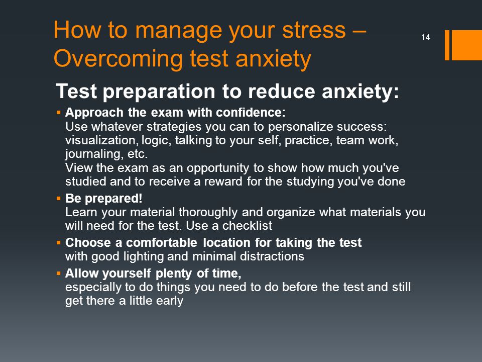 How to manage your stress – Overcoming test anxiety