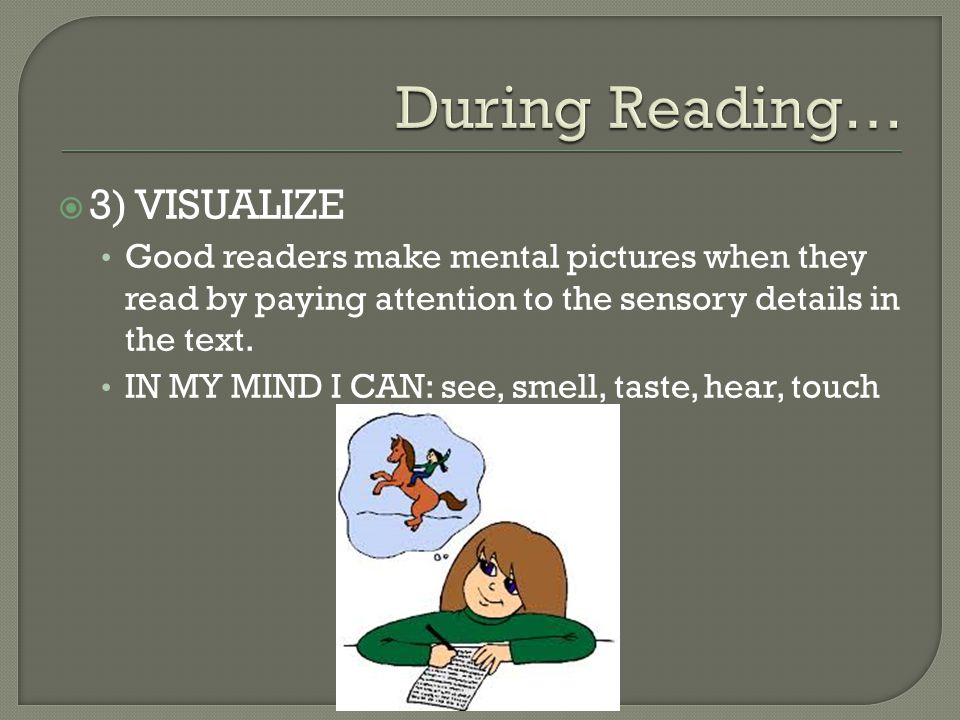 During Reading… 3) VISUALIZE