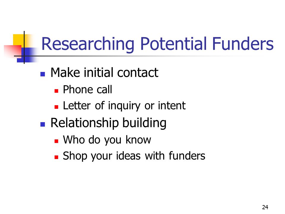 Researching Potential Funders