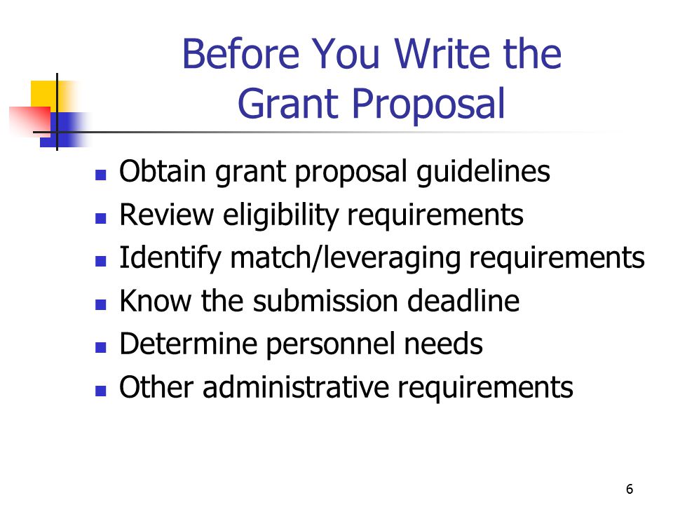 Before You Write the Grant Proposal