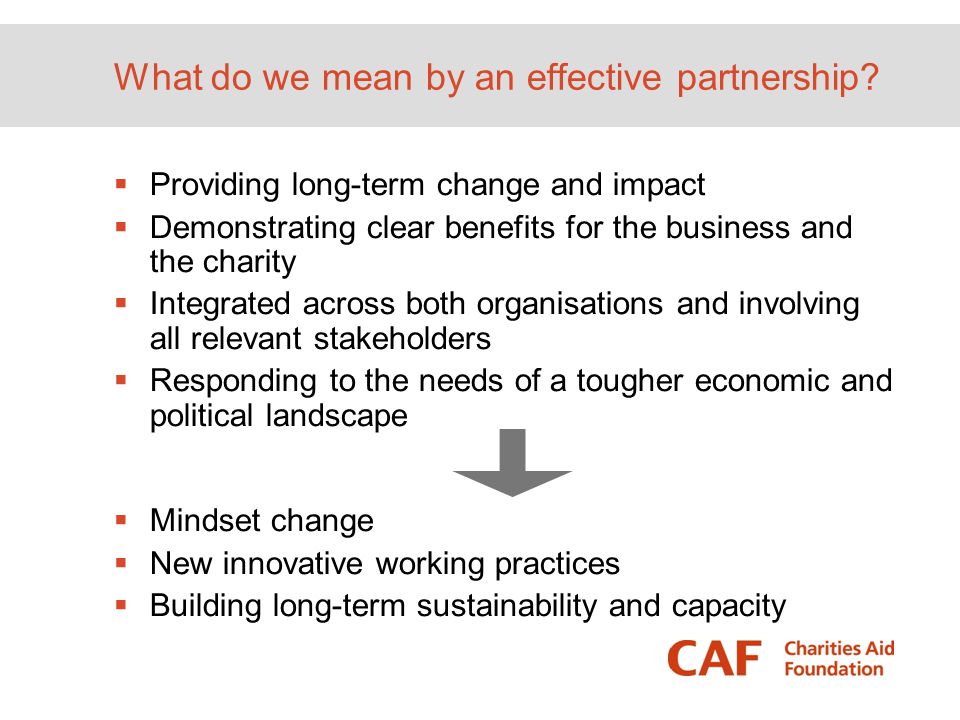 What do we mean by an effective partnership