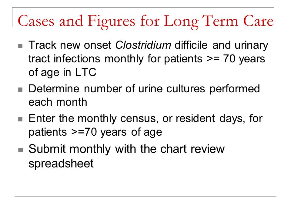 Cases and Figures for Long Term Care