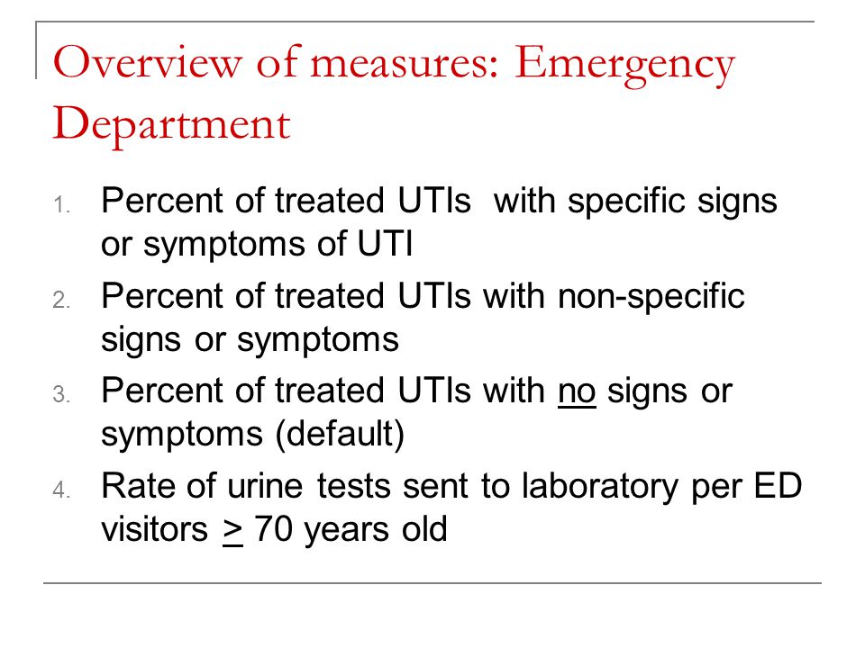 Overview of measures: Emergency Department