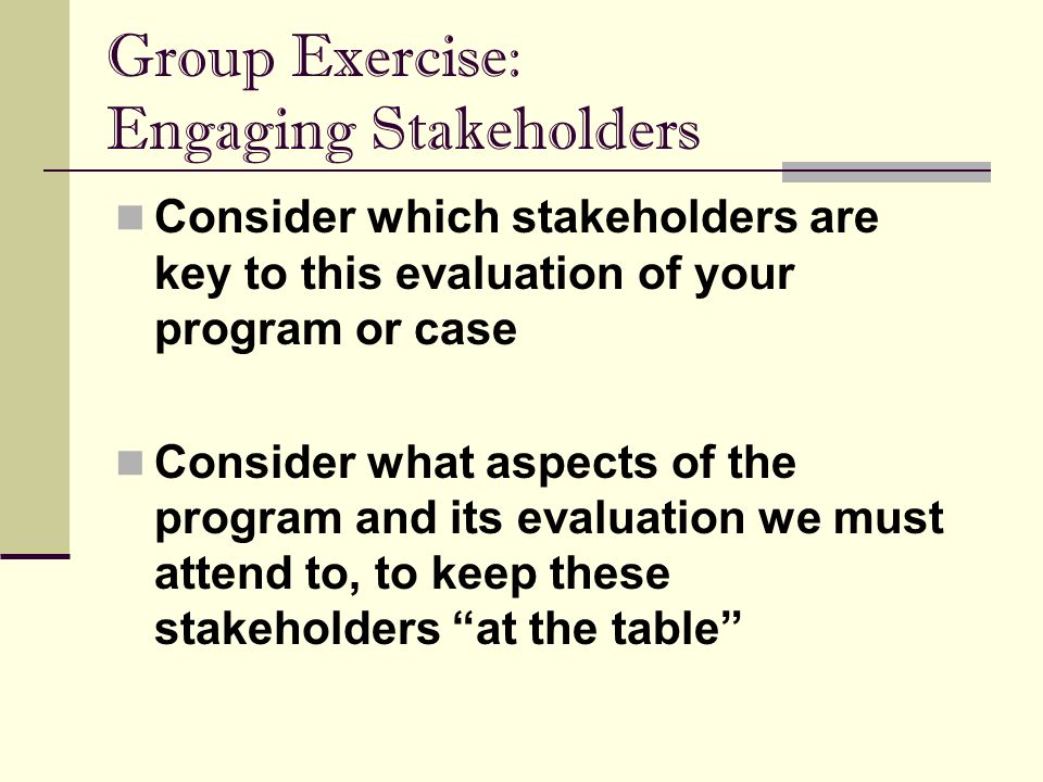 Group Exercise: Engaging Stakeholders