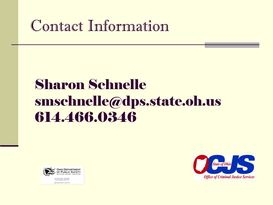 Contact Information Sharon Schnelle