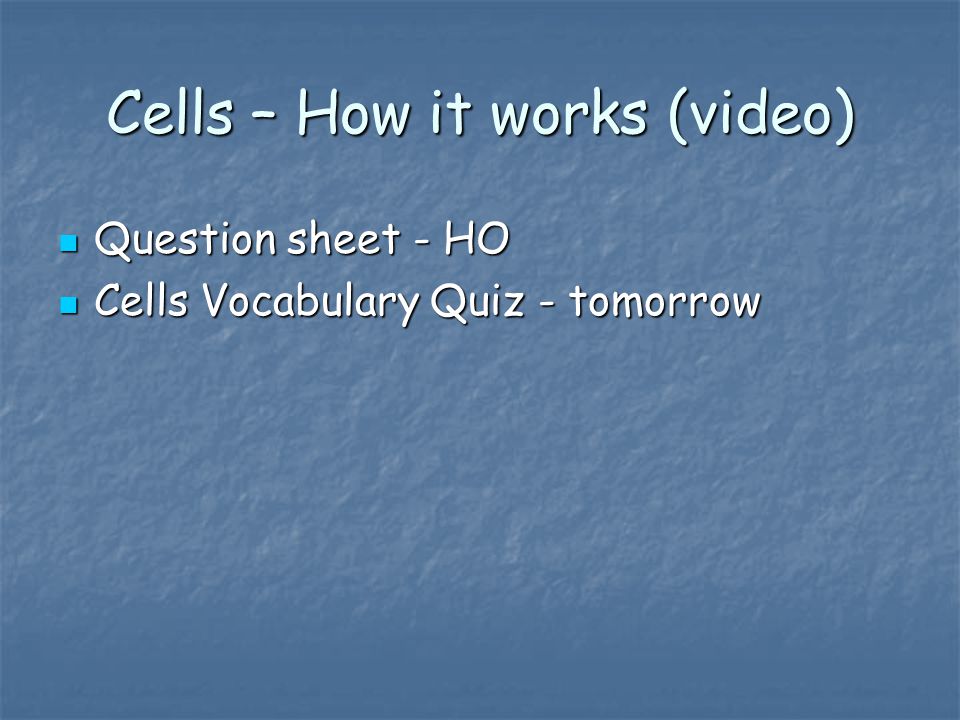 Cells – How it works (video)
