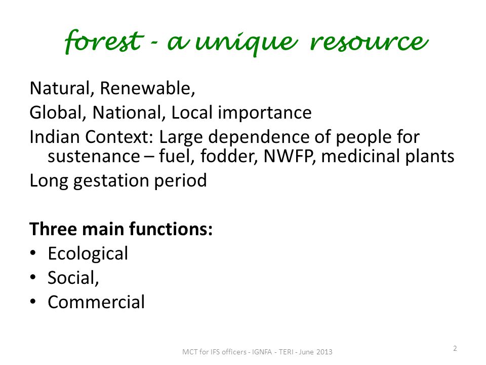 indian national forest policy