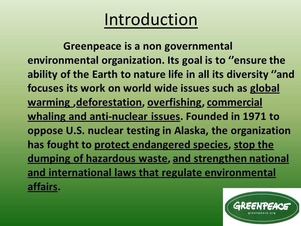 GREENPEACE. - ppt download