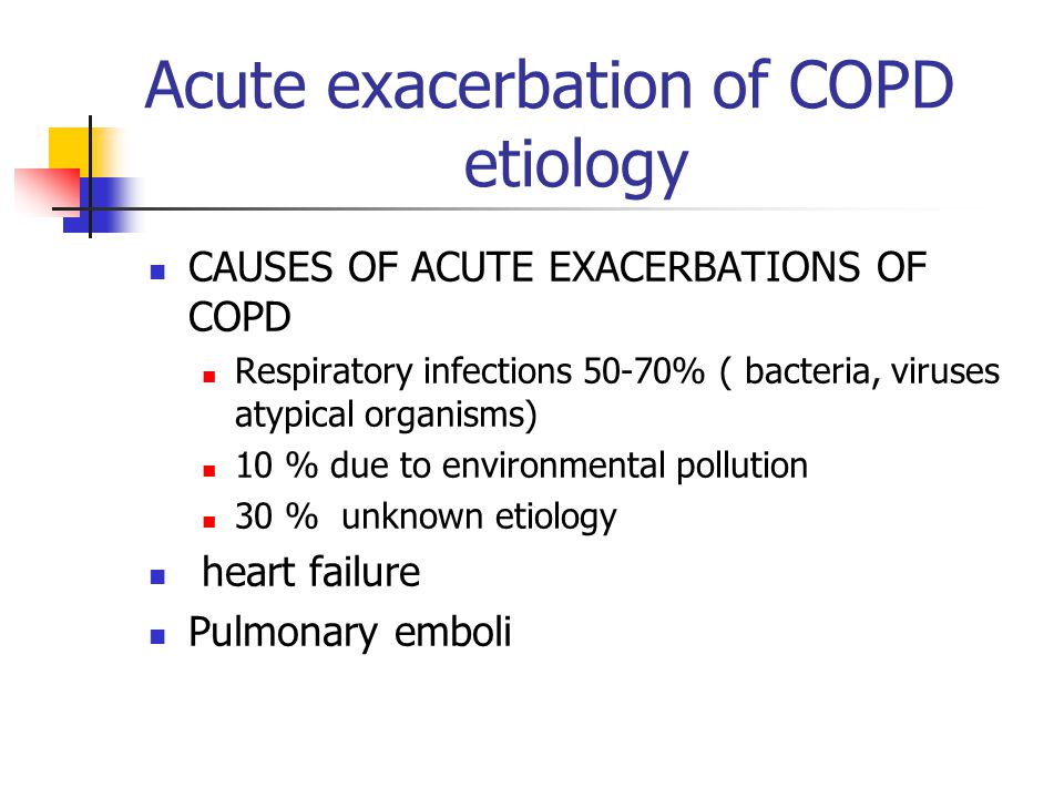 Management of acute exacerbation of COPD in hospitalized 