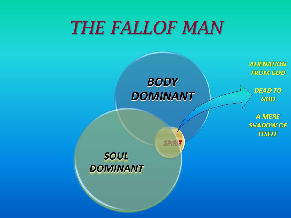 THE FALLOF MAN BODY DOMINANT SOUL DOMINANT ALIENATION FROM GOD