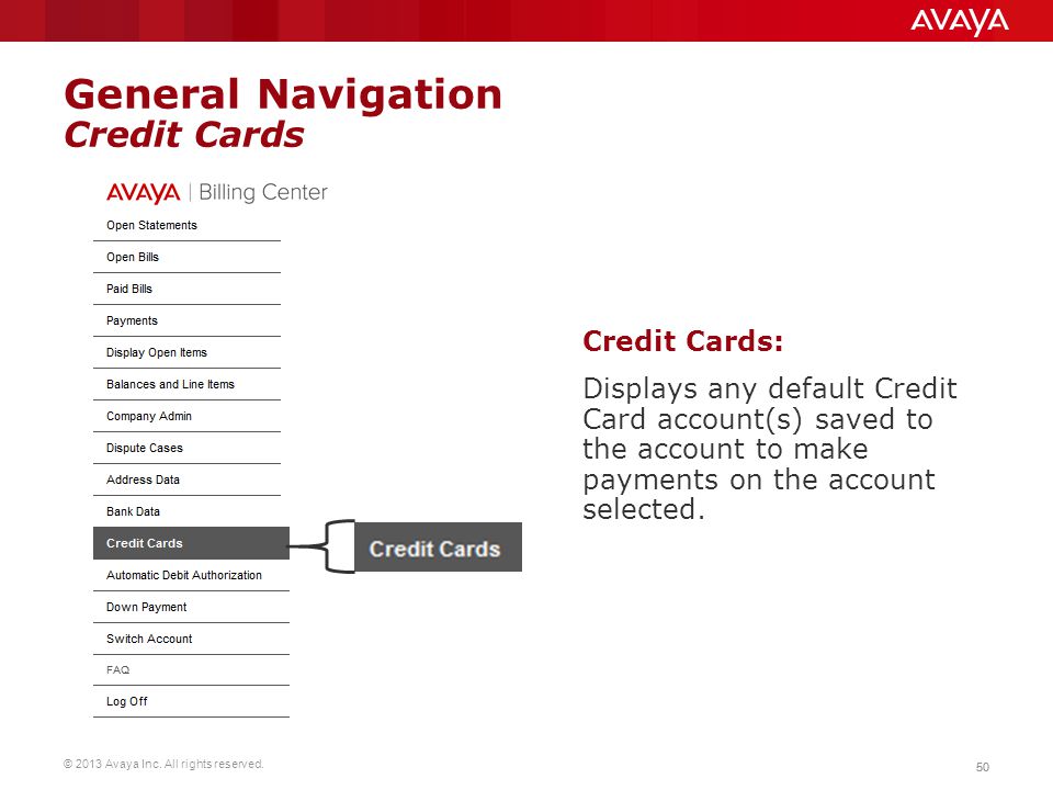 General Navigation Credit Cards
