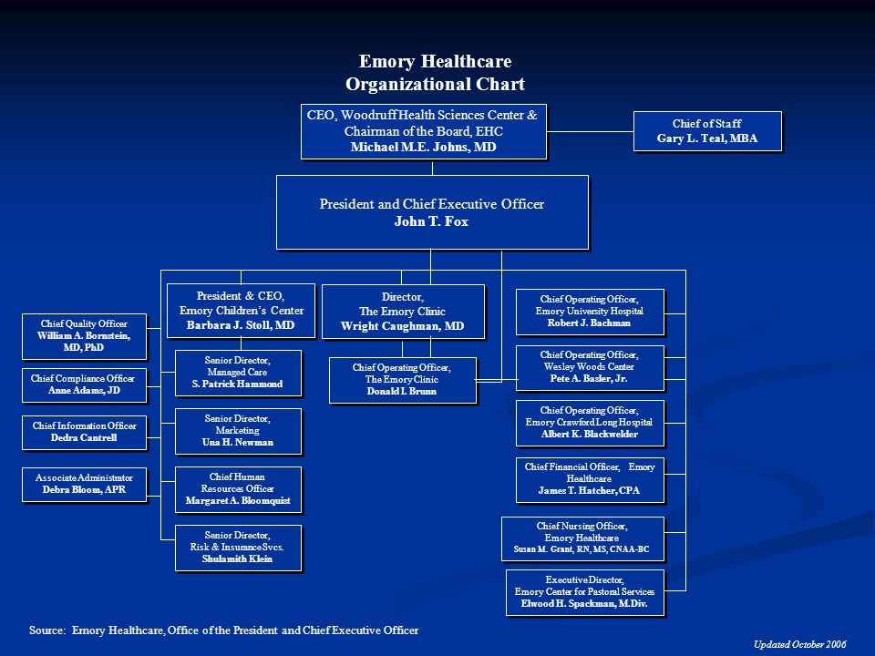 Emory University Organizational Chart