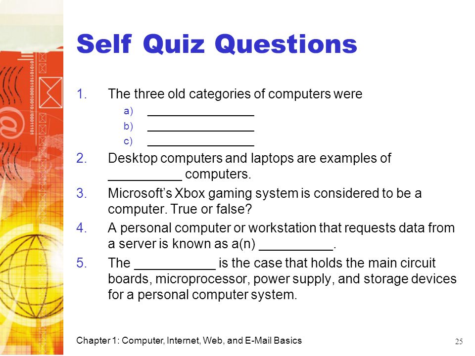 Self Quiz Questions Computer Basics