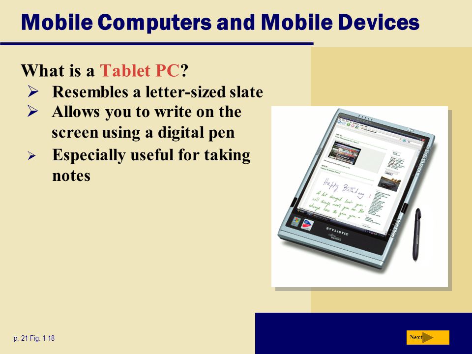 Mobile Computers and Mobile Devices