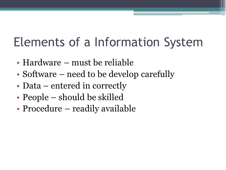 Elements of a Information System