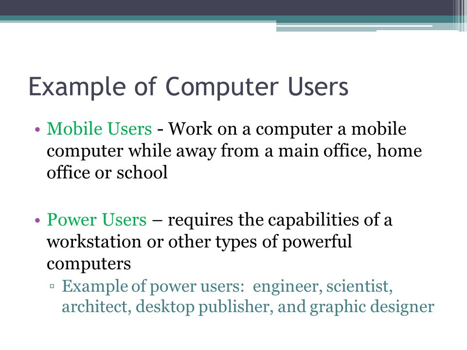 Example of Computer Users