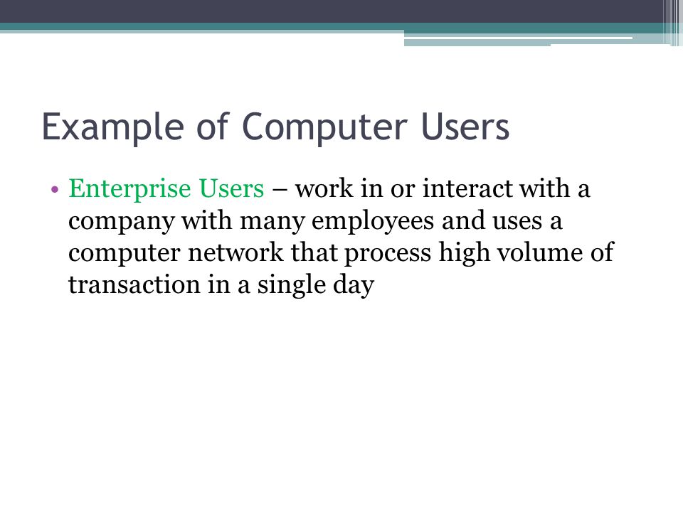 Example of Computer Users