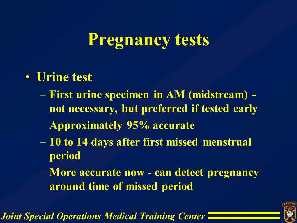Pregnancy tests Urine test