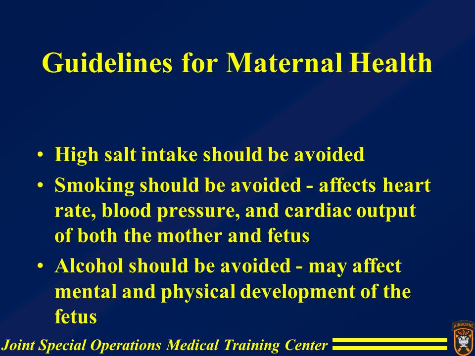 Guidelines for Maternal Health