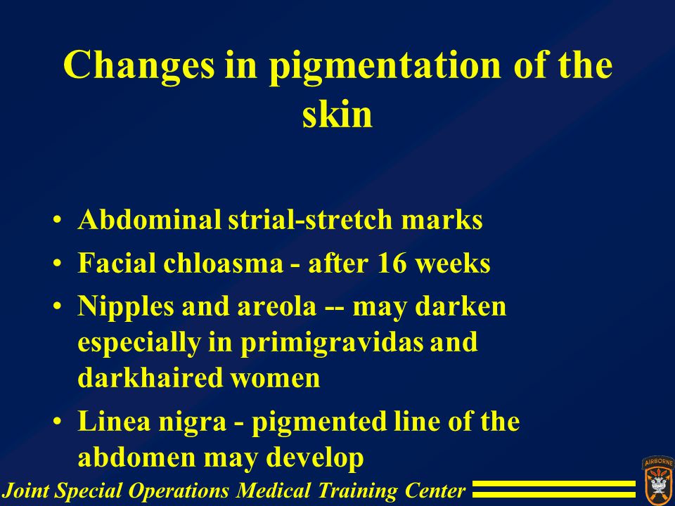 Changes in pigmentation of the skin