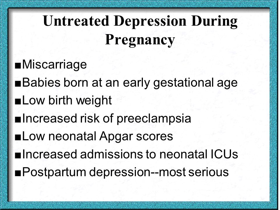 Untreated Depression During Pregnancy