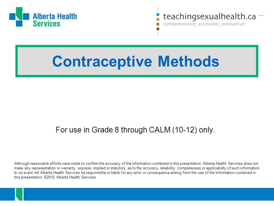 Contraceptive Methods Chart Answer Key