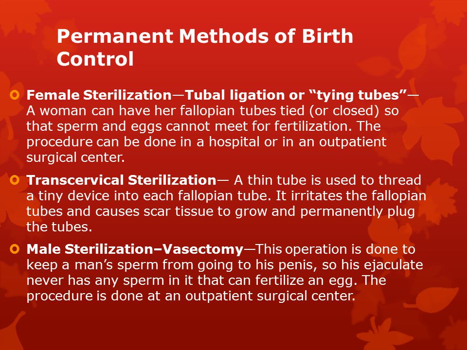 Permanent Methods of Birth Control