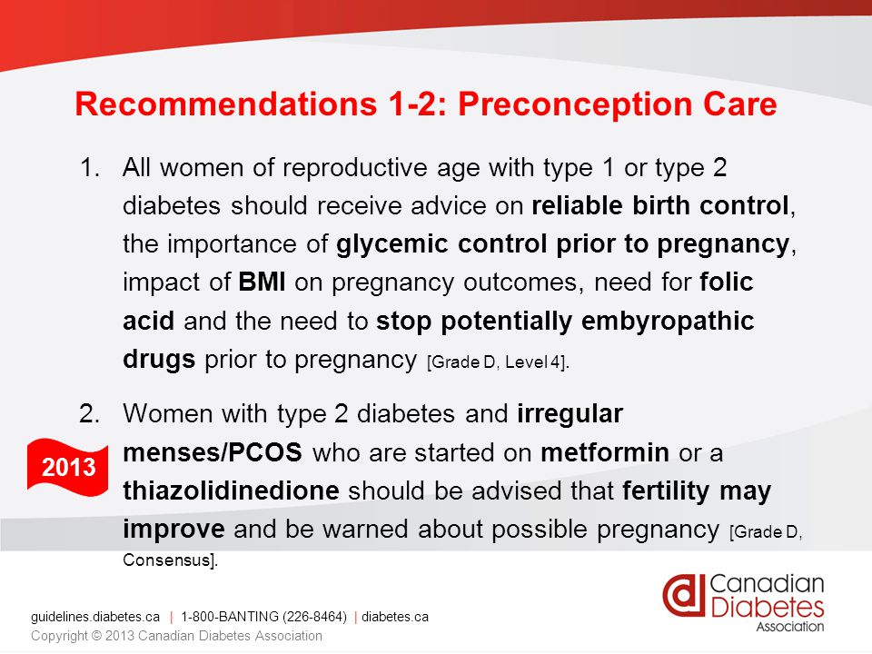 Recommendations 1-2: Preconception Care