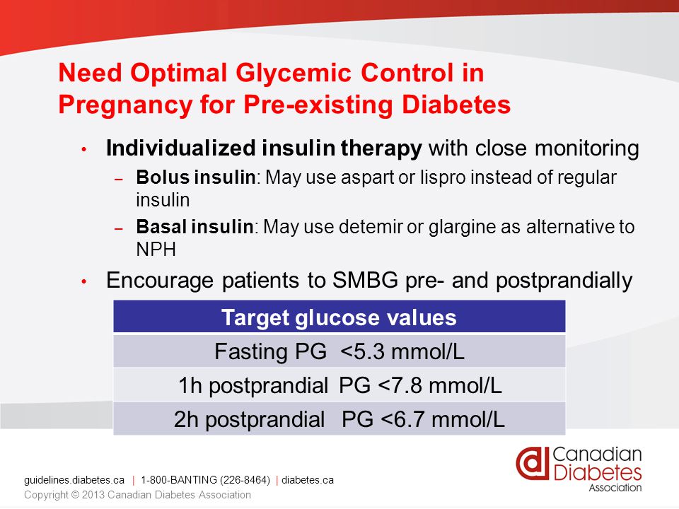 Need Optimal Glycemic Control in Pregnancy for Pre-existing Diabetes