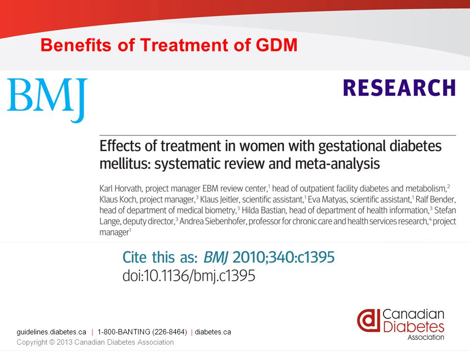 Benefits of Treatment of GDM