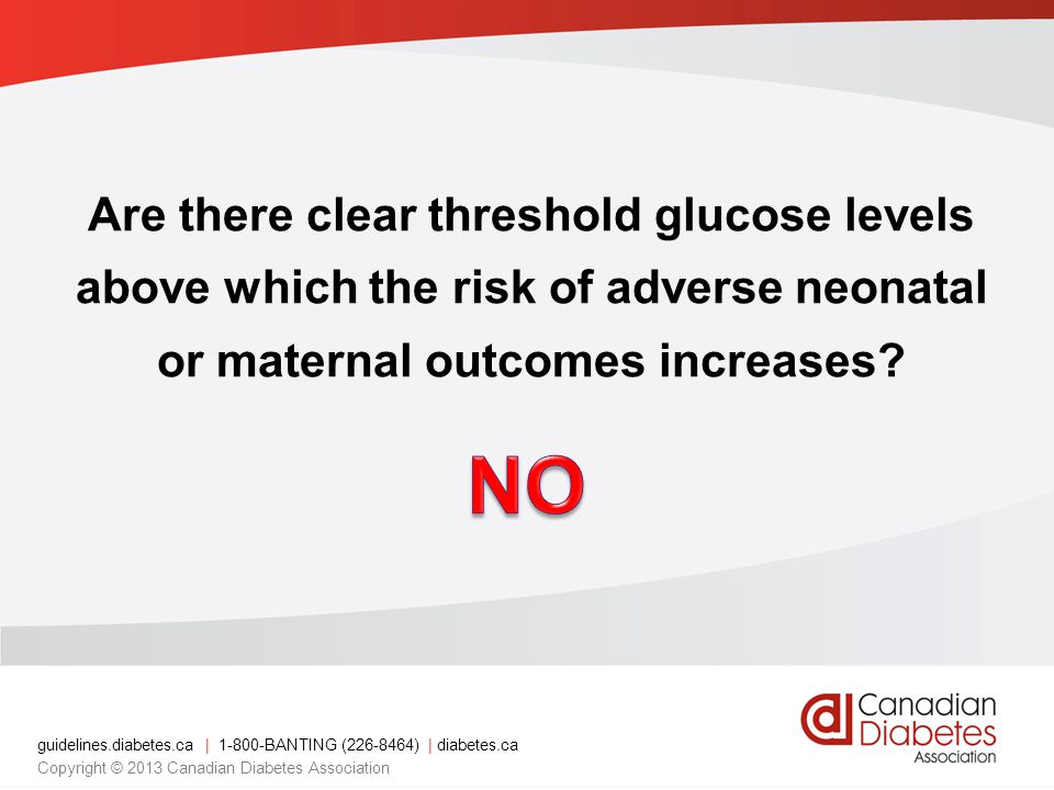 Are there clear threshold glucose levels above which the risk of adverse neonatal or maternal outcomes increases