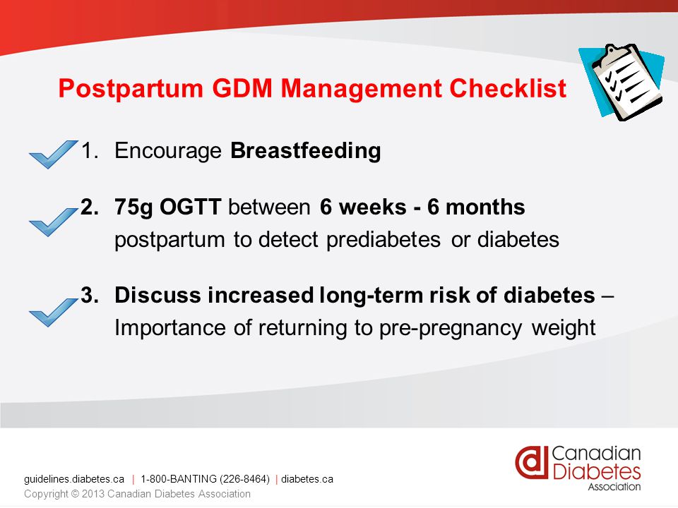 Postpartum GDM Management Checklist